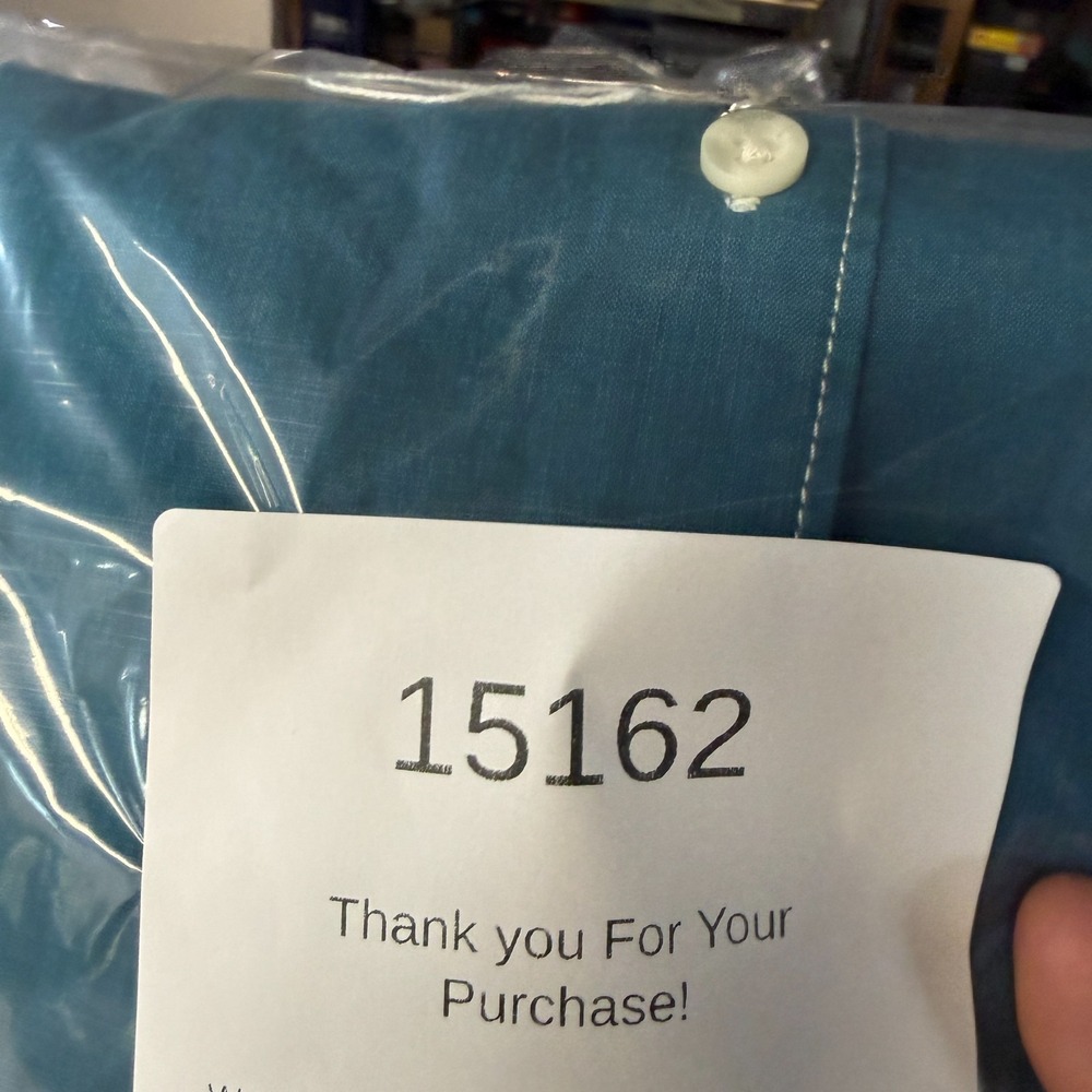Tommy Bahama Shirt Mens Medium Dark Teal Blue Cotton Button Up Resort Travel - Picture 12 of 12